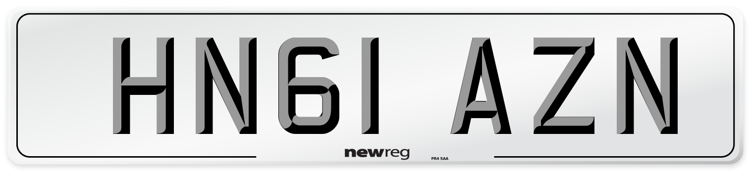 HN61 AZN Number Plate from New Reg